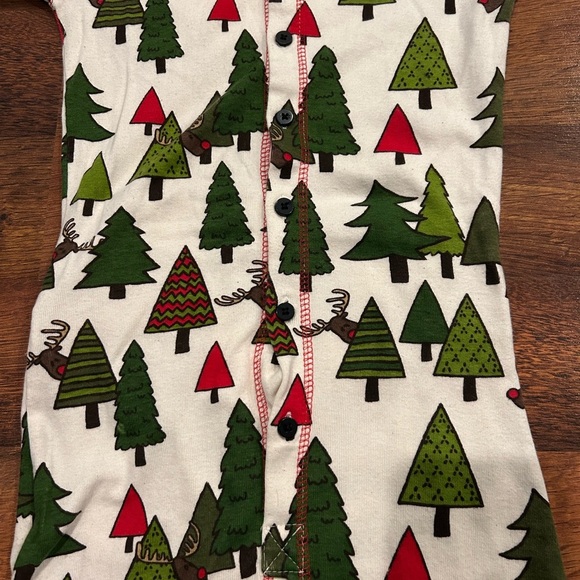 Lazy One Plaid Reindeer Cheeks Flapjack Coverall Onesie Size 10 White and Green - Picture 3 of 6